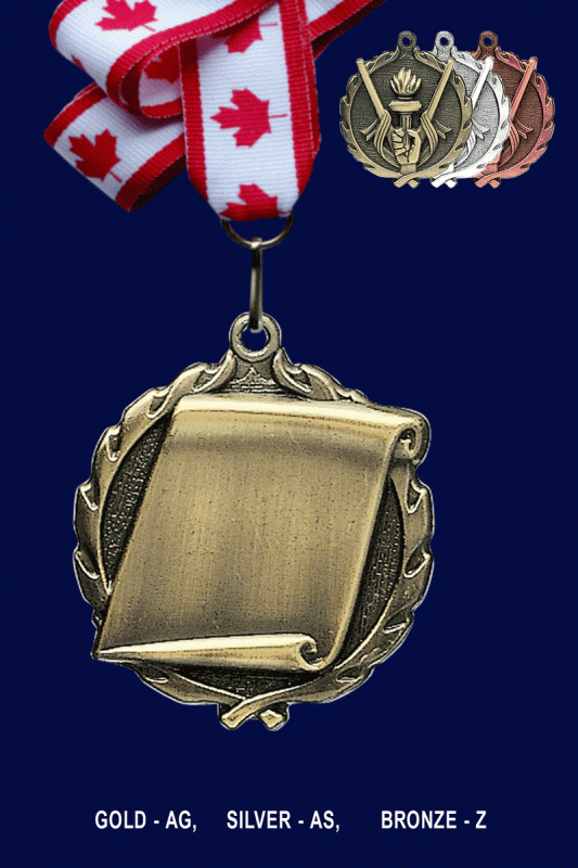 Scroll, Medal – 1.75” - Click Image to Close