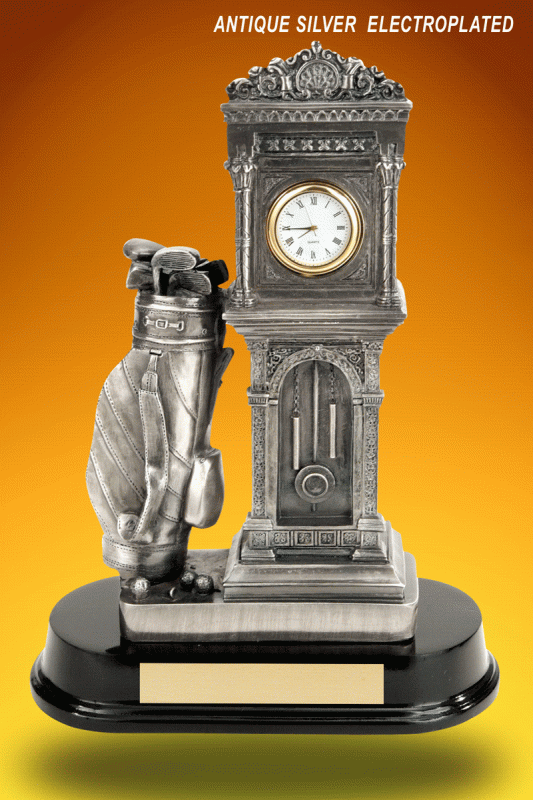 Golf Award with Clock – 10.5” - Click Image to Close