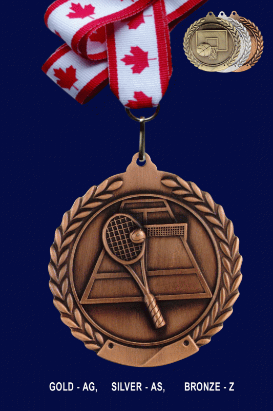 Tennis, Medal – 1.75” - Click Image to Close