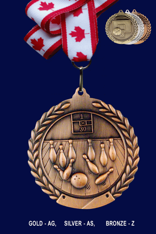 Bowling, Medal – 2.75” - Click Image to Close