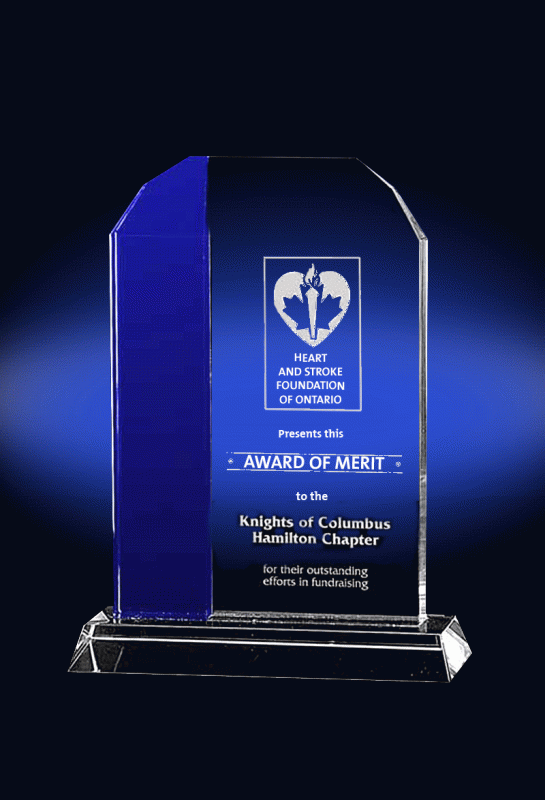 Blue & Clear Rectangular Crystal Award – 8.25” - Click Image to Close