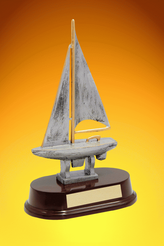 Sailboat Trophy – 9.5” - Click Image to Close