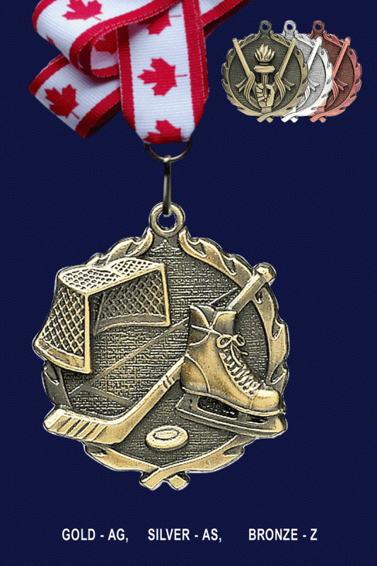 Ice Hockey, Medal – 1.75” - Click Image to Close