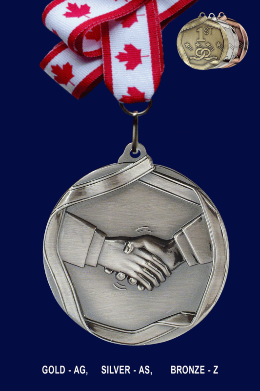 Handshake, Medal – 2.25” - Click Image to Close