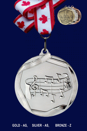 Music Note, Medal – 2.25”