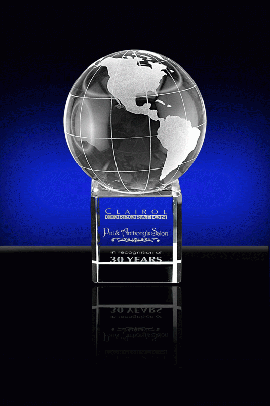 Globe I. Award – 5”, 3" dia - Click Image to Close