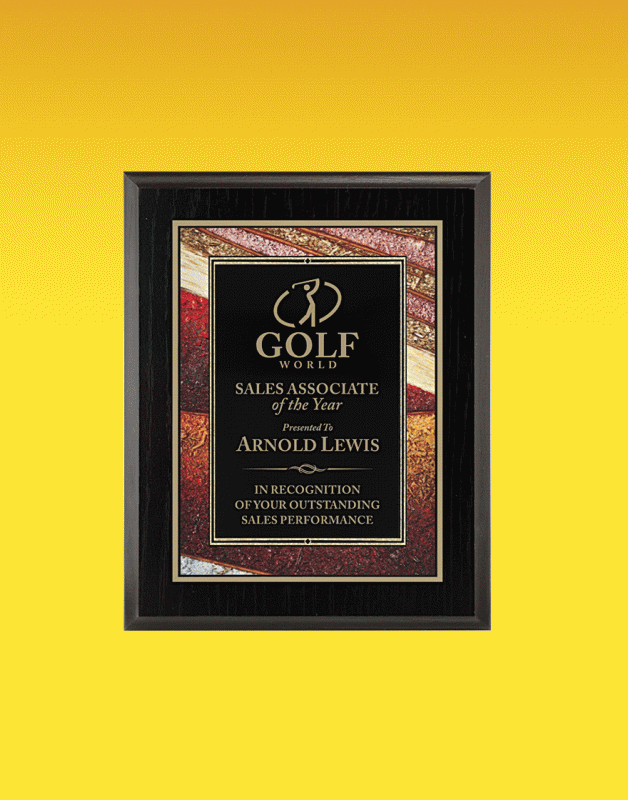 Art Plaque, Gold - 8" x 10" - Click Image to Close