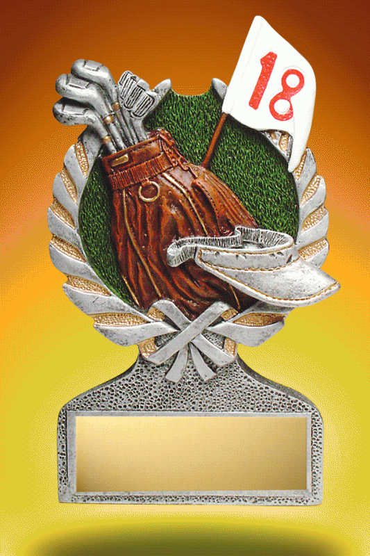 Golf Trophy in a Wreath – 5” - Click Image to Close