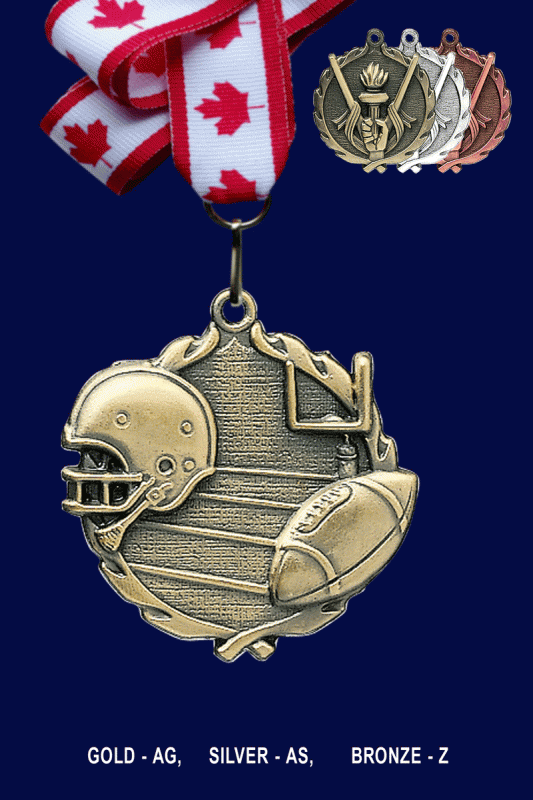 Football, Medal – 1.75” - Click Image to Close