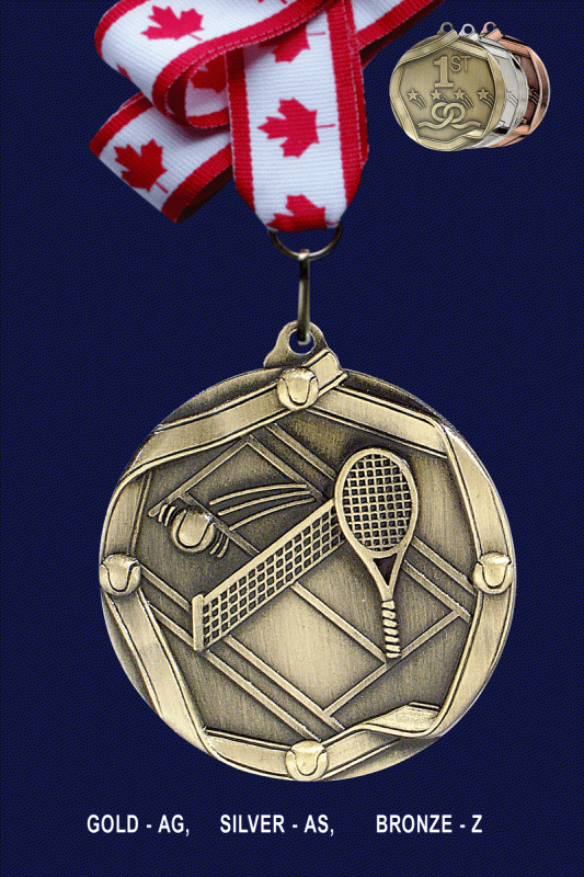 Tennis, Medal – 2.25” - Click Image to Close