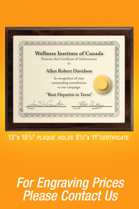 Certificate Holder (recessed) – 10.5”x 13” - Click Image to Close