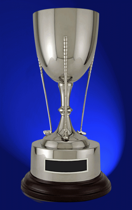 Nickel Plated Golf Cup - 11.5" - Click Image to Close