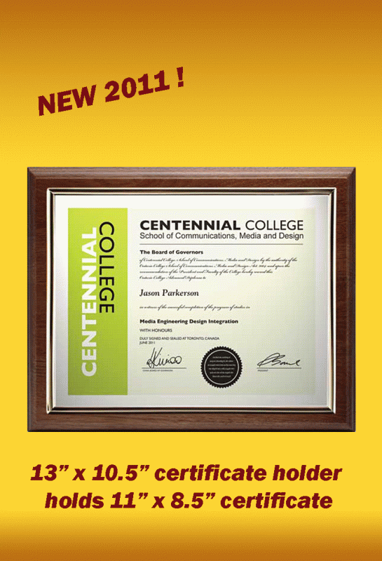 Certificate - Genuine Walnut Holder – 10.5” x 13” - Click Image to Close