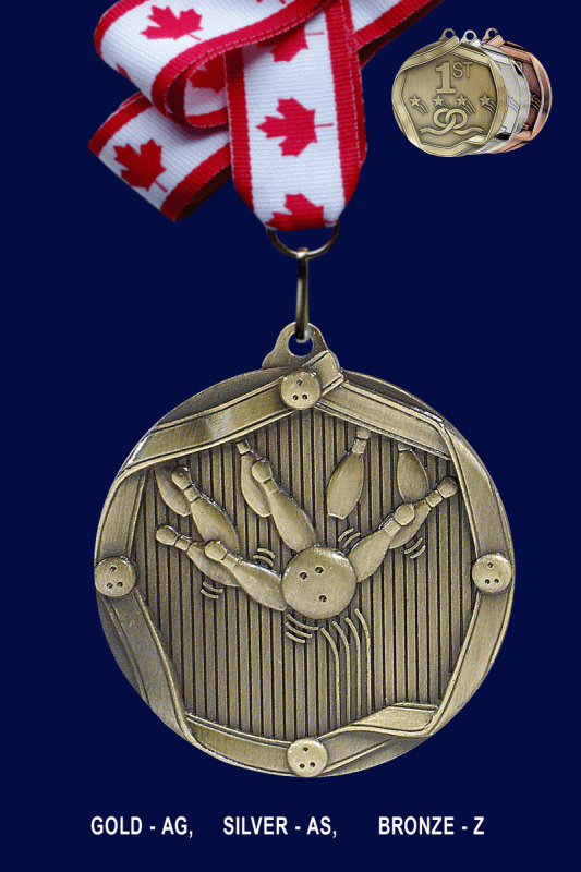 Bowling, Medal – 2.25” - Click Image to Close